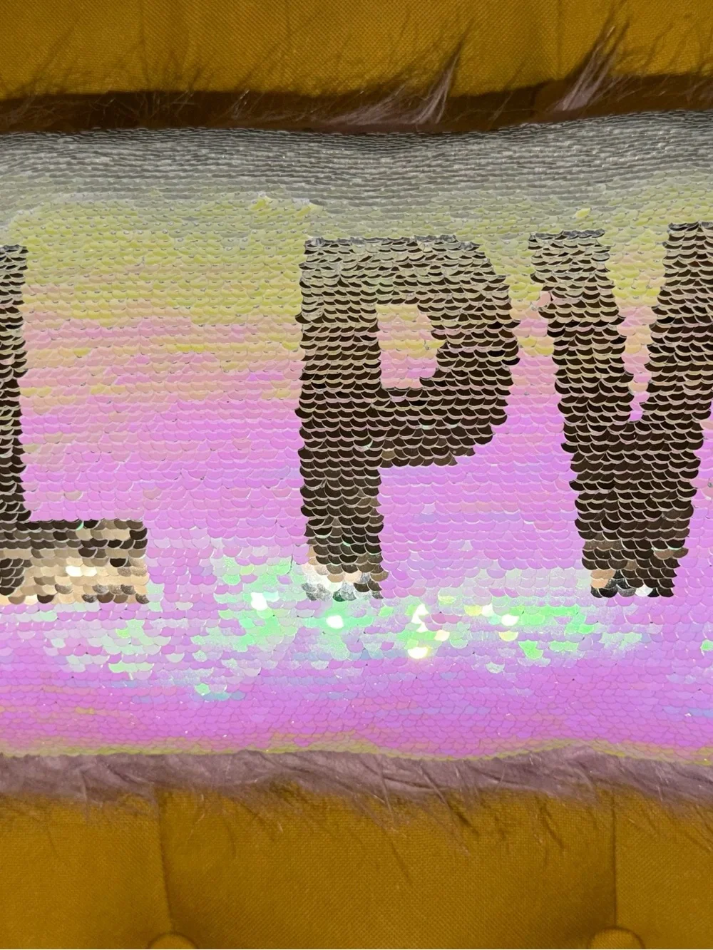 Justice Pink Sequin & Blush Faux Fur Pillow Set